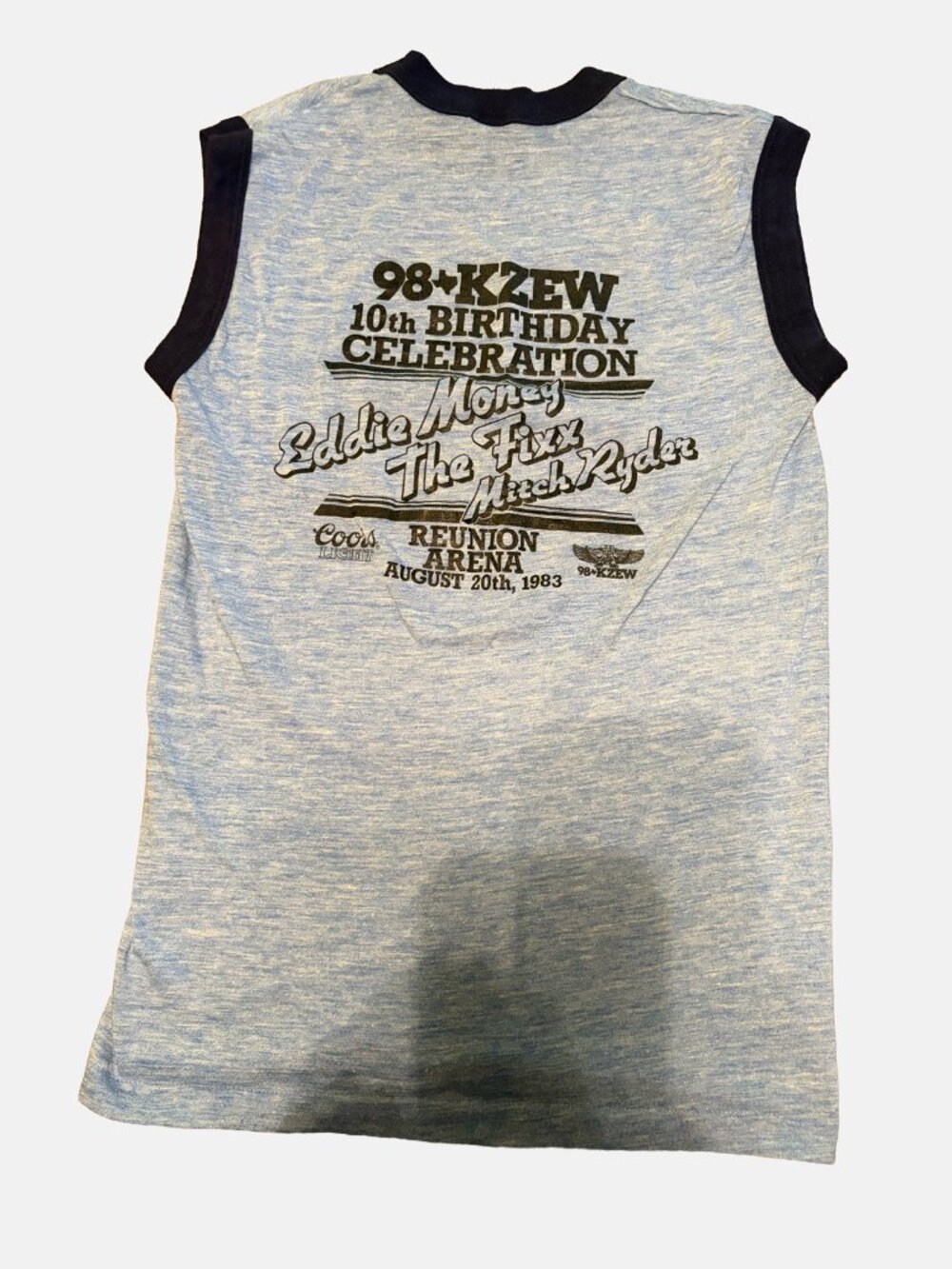 Vintage 1983 KZEW 98 The Zoo Concert Tank Top Eddie Money The Fixx Dallas